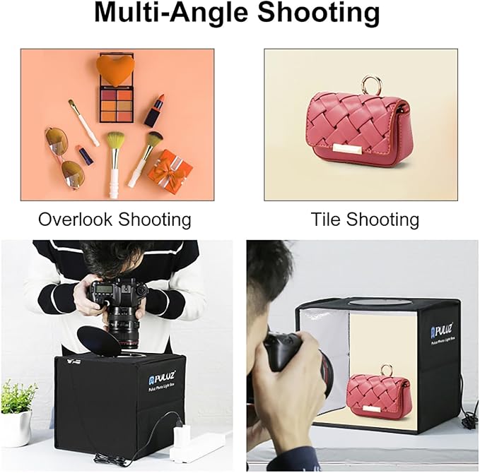 2025 Upgraded Photo Studio Light Box Photography, 10"x10" Professional Foldable Dimmable Shooting Tent Kit with CRI >95 102pcs LED Lights & 6 Kinds of Double-Sided Color Backdrops for Mini Products