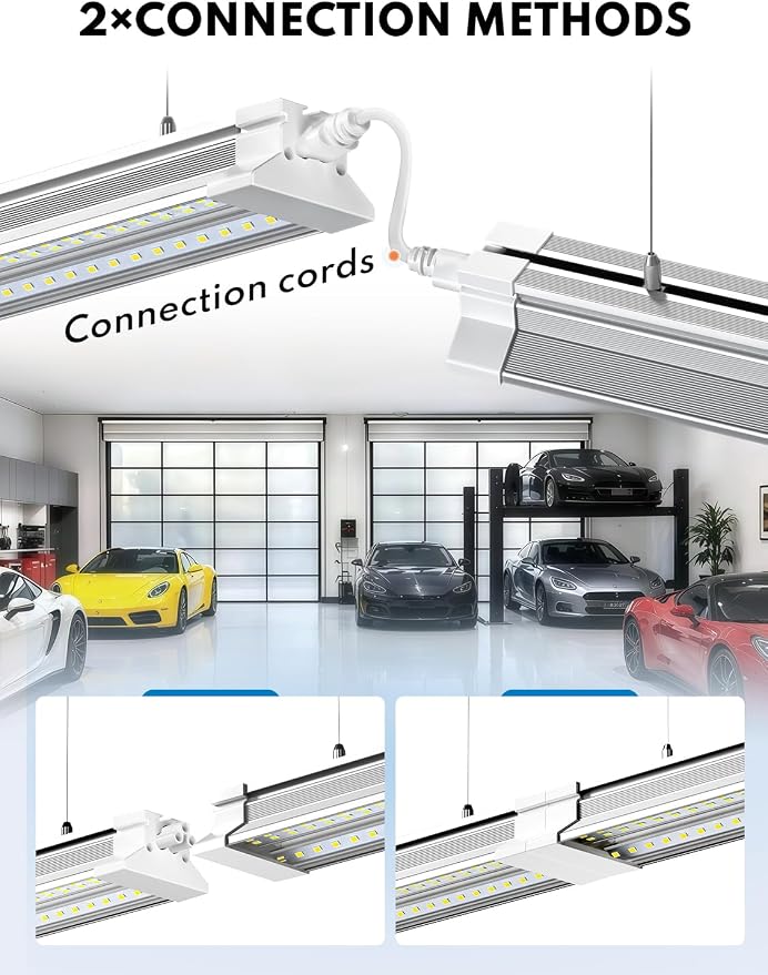 60W Led Shop Lights 4FT Hanging&Surface Mount Linkable 10pack for Shop | Super Bright 10000LM 5000K 4' Led Shop Lights, 4 foot Led Shop Light Lighting Fixture for Ggrage Workshop Warehouse Workbench