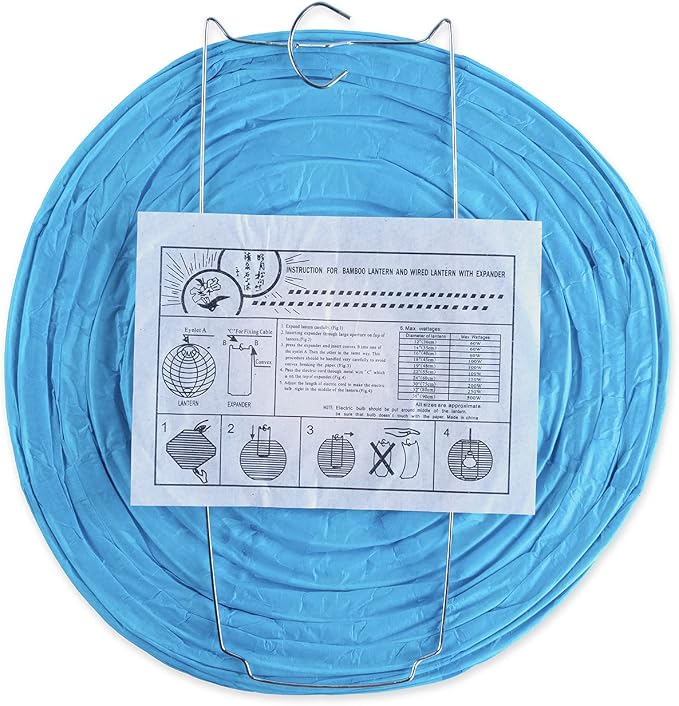 Super Z Outlet 8" Colorful Assorted Chinese/Japanese Hanging Paper Lanterns Metal Frame for Home Lamps, Party, Event Decoration (8 Pack)