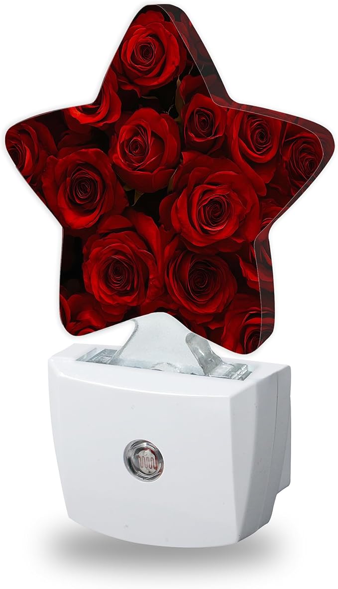 Red Rose Flower Night Light for Kids,Romantic Night Lights Plug Into Wall, Lightweight Dusk to Dawn Light Sensor Warm Nightlights for Girls Boys Bedroom Nursery Basement