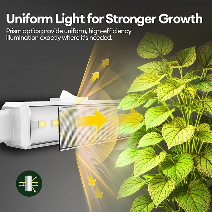 Grow Lights for Indoor Plants, Sunlike Full Spectrum 5000K 1FT LED Growing Lamp 28W (4 x 7W), T5 Grow Light Strip for Seed Starting, Vegetables, Linkable, White, 4-Pack