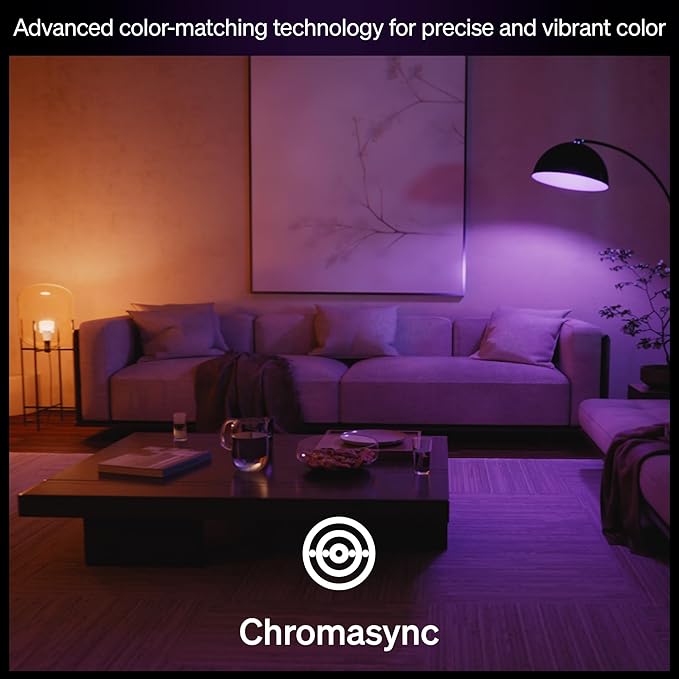 Philips Hue Smart LED A19 Bulb 1-Pack, White & Color Ambiance, E26 Base, 10.5W, Full Spectrum Light 1000K-20000K, 1100 Lumens, Dimmable, Works with Alexa, Google, Apple