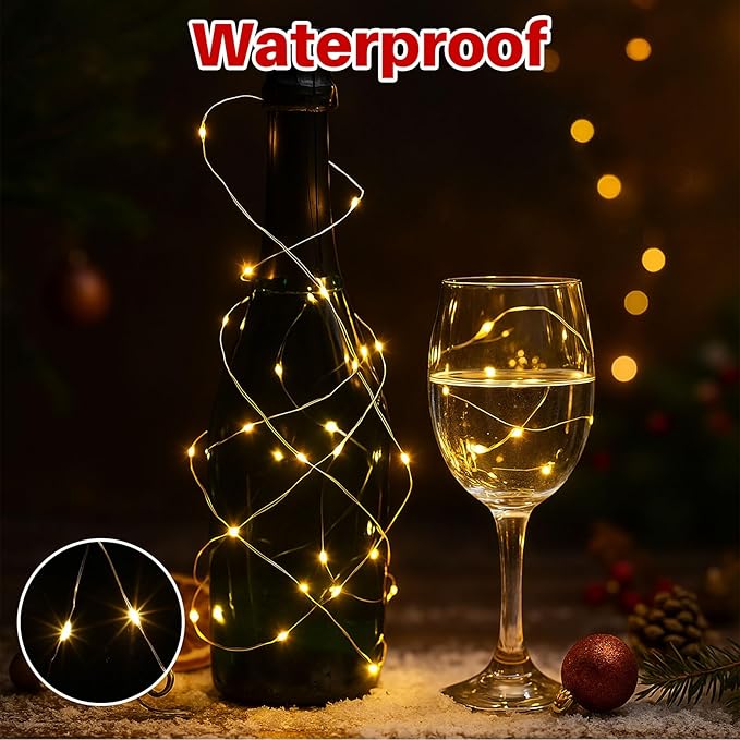 Macarrie 12 Pcs Warm White Fairy Lights USB Powered 16 ft 50 LED String Lights Plug in for Indoor Outdoor Bedroom DIY Party Wedding Home Festival Tree Garden Xmas Decoration