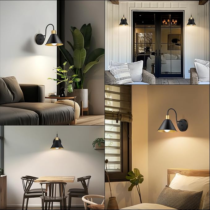 Frideko Rechargeable Wall Sconces Set of Two with Remote, RGB 15 Colors Dimmable Battery Operated Wall Lights for Living Room Bedroom, Indoor Black Wall Lamp with Timer Wireless