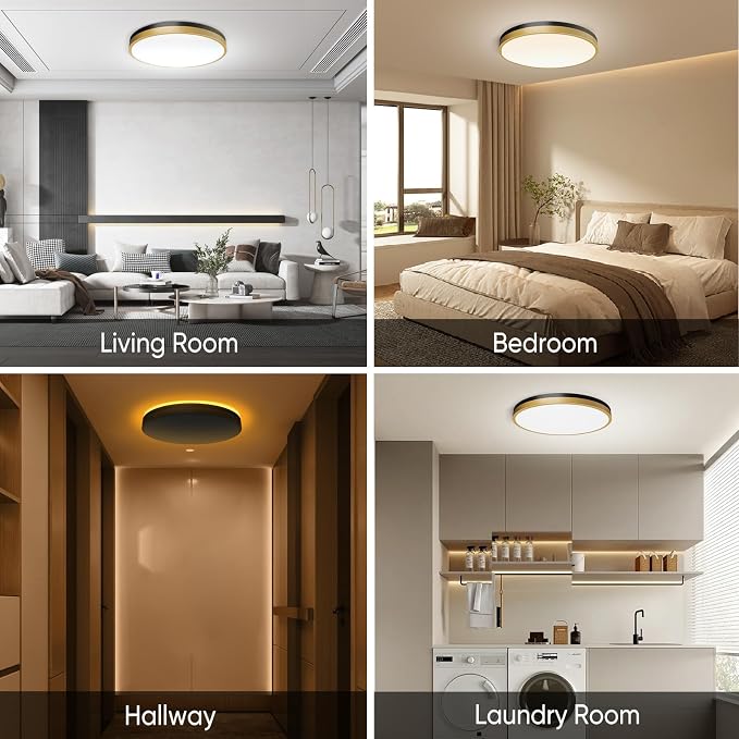 11 Inch Flush Mount Ceiling Light with Remote Control & Night Light, 5CCT Dimmable Ceiling Light Fixture, 20W 2000LM 2700K-6500K Adjustable LED Ceiling Lights for Bedroom Kitchen Living Room