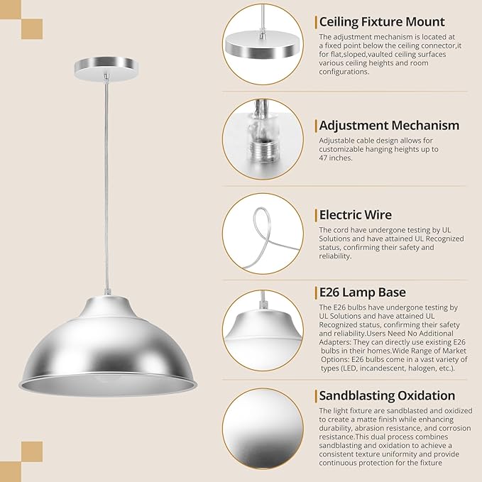 Brushed Nickel Pendant Lights Kitchen Island,Hanging Pendant Light Fixtures,Kitchen Pendant Lighting Over Island