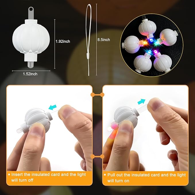 Aogist 48 Pack Small LED Lights Battery Powered Waterproof Hanging Twinkle Light Last 48 Hours for Paper Lanterns,Balloons,Floral,Weddings & Festival Christmas Decorations,Multicolor-Color Changing