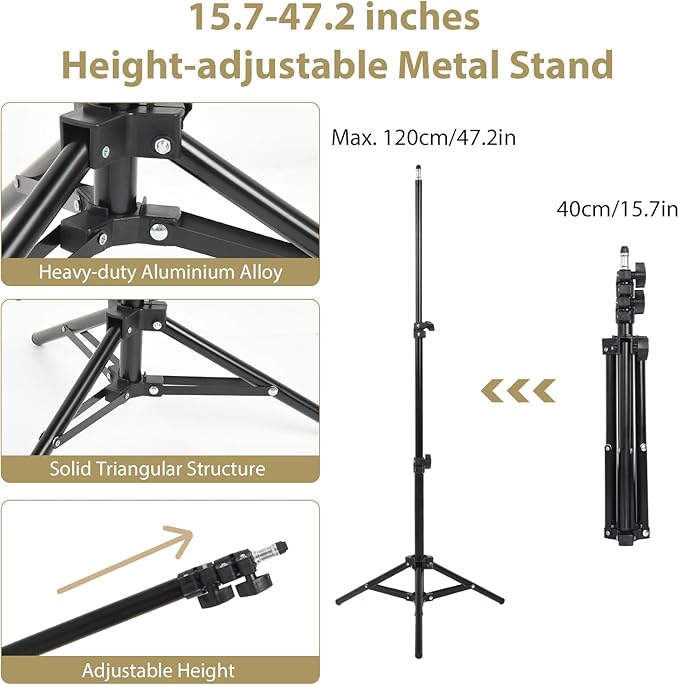 UTEBIT 35"x47"/90x120cm Photography Reflector with Stand & Clamp, 5-in-1 Oval Foldable Reflector with Carrying Bag,Translucent/Silver/Gold/White/Black Photography Reflector for Studio&Outdoor Lighting