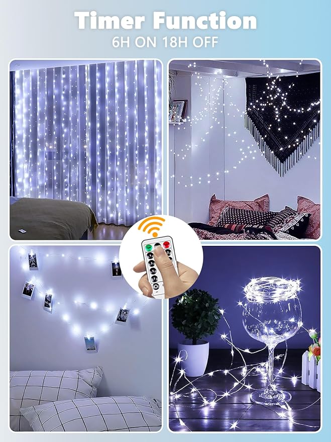 3 Pack Fairy Lights Battery Operated with Remote Twinkle Lights Cool White | Each 80 LED 26FT, 8 Modes, Timer & Dimmable, Battery String Lights for Outdoor Indoor Christmas Tree Bedroom Table DIY Decor