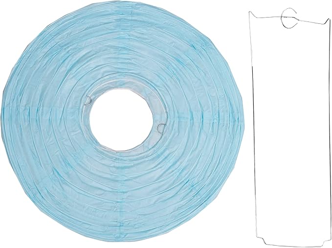 Pack Of 6 Round Paper Lanterns Lamp Wedding Birthday Party Decoration (Baby Blue, 16"/40CM)
