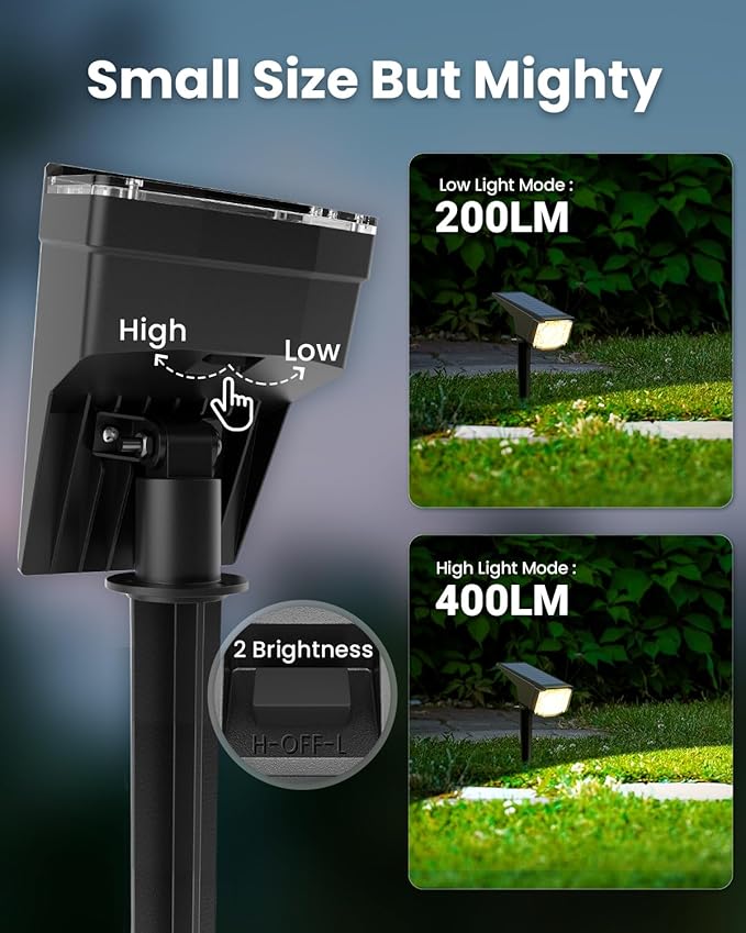 SOLPEX Solar Spot Lights Outdoor Waterproof 12 Pack Warm White | Solar Landscape Spotlights Outdoor, Compact Design Spot Lights, Flood Lights for Garden Yard Pathway House Tree Outside