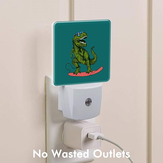 Dinosaur Funny Night Light,Plug into Wall with Dusk to Dawn Light Sensors,LED Nightlights for Bedroom,Bathroom,Kitchen,Hallway,Room Decor for Boys Girls Women Men