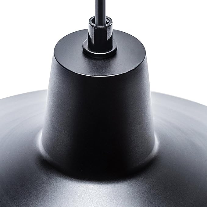 Globe Electric 65151 1-Light Plug-in Pendant Lighting, Matte Black, 15ft Cord, in-Line On/Off Switch, Adjustable Height, Hanging Ceiling Light for Apartments and Rental, Home Decor, Vintage