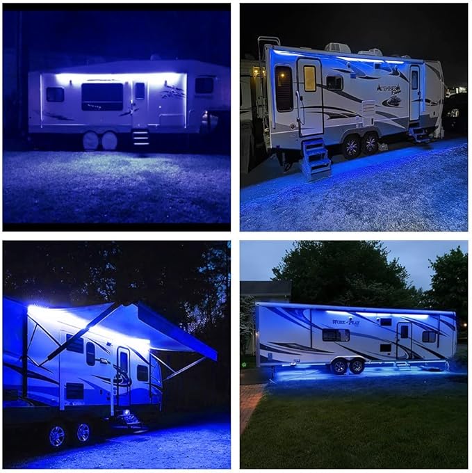 RV Awning LED Light Strip, 13FT 12V for Camper Motorhome Travel Trailer Concession Stands Food Trucks, Waterproof Exterior for Party BBQ