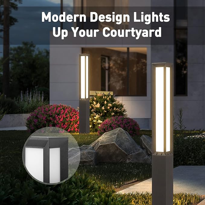 MVBT 71 Inches High Landscape Path Light, Outdoor Modern Luxury LED IP54 Waterproof Landscape Bollard Lighting for Lawn Patio Courtyard Driveway Pathway Decoration with High Voltage Wired