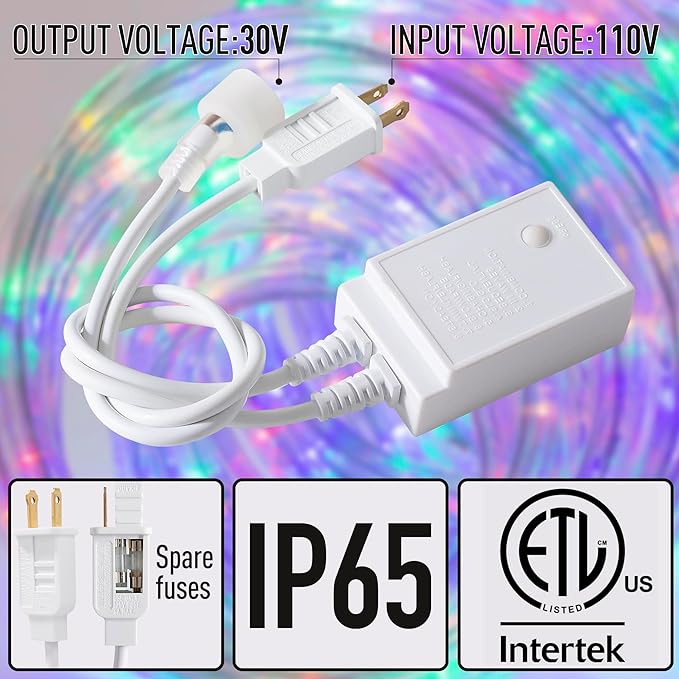 Waterproof LED Rope Lights, Connectable & Flexible with 8 Modes, Outdoor Lighting for Deck, Garden, Pool, Patio & Christmas Decor (Multicolor, 50ft)