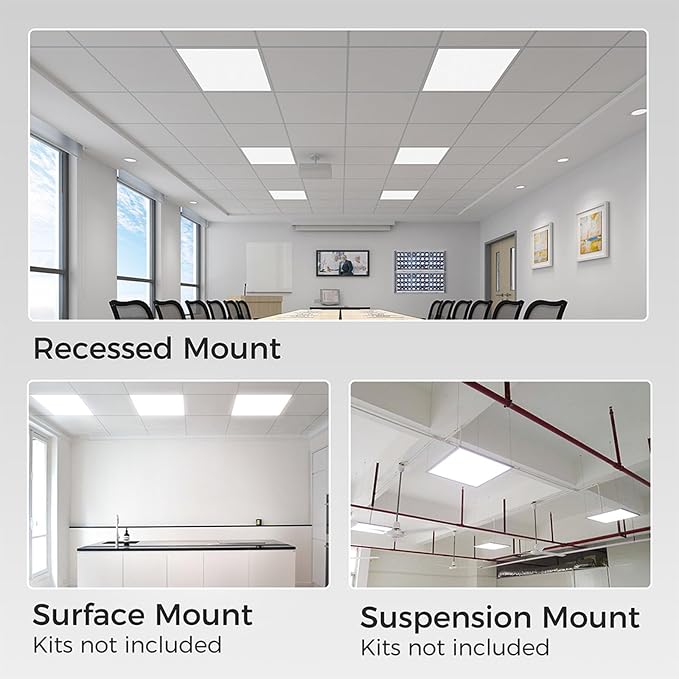 24 Pack 2x2 Led Flat Panel Light, Drop Ceiling Light 0-10V Dimmable | 20/30/40W Selectable, 3000K/4000K/5000K Switchable, 120-277V, ETL Listed