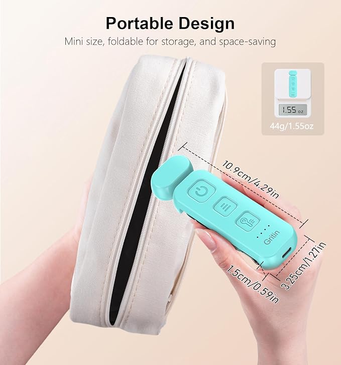 Gritin Reading Light, Rechargeable Book Light for Reading in Bed | Eye Caring 3 Color Temperatures, 5-Level Dimmable Brightness, Long Lasting, Compact Size Clip on Book Lamp for Bookworms-Blue