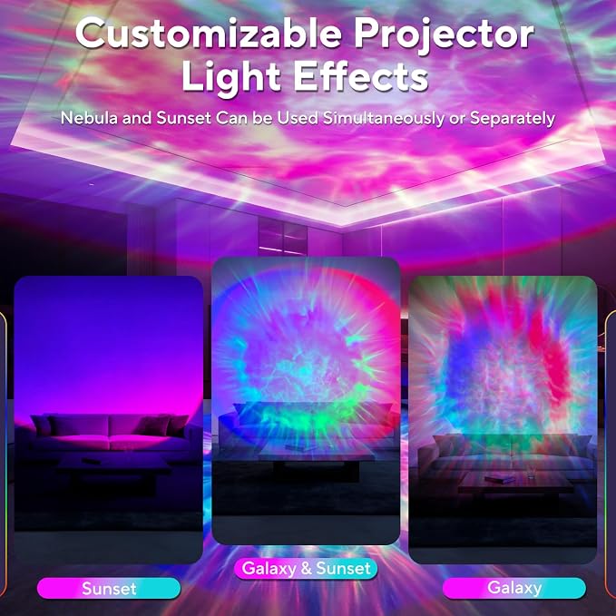 Galaxy Projector for Bedroom, Galaxy Light Projector Led Lamp with Remote & Timer, Night Light Gifts for Kids,Room Decor/Birthdays/Christmas/Party/Tiktok Live, Black Color