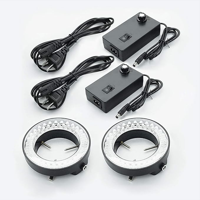 DEVMO 2 PCS 60-LED Adjustable Ring Light Illuminator Lamp for Stereo Zoom Microscope