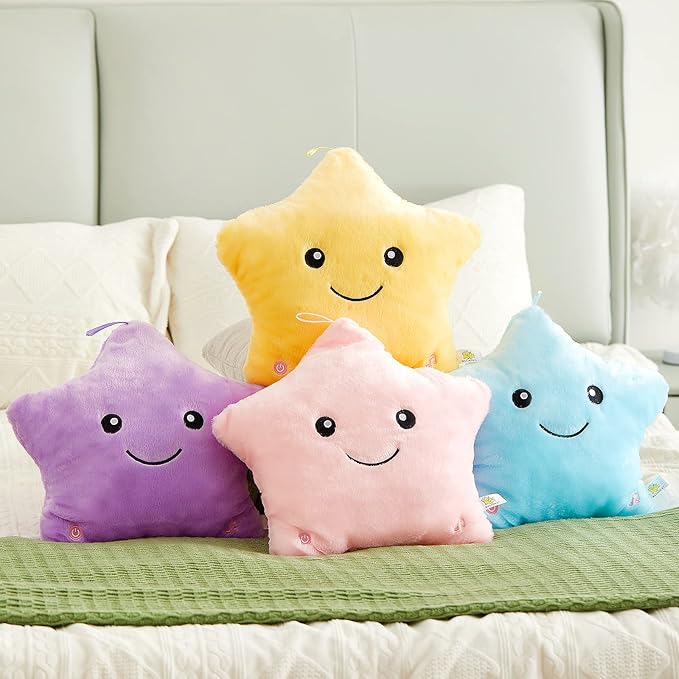 BSTAOFY 13‘’ LED Musical Twinkle Star Light up Lullaby Glow Stuffed Animal Toys Soothe Kids Emotions Birthday Valentines Christmas Festival Gift for Toddlers, Yellow