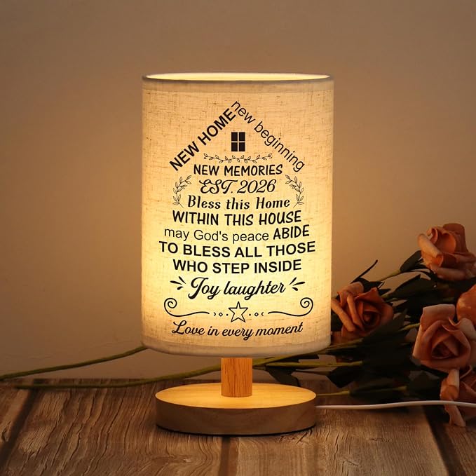 WSYEAR House Warming Gifts New House Decor, Table Lamp Best Housewarming Gifts 2026 New Home Gift Ideas Women Couple, New Home New Adventure New Memories