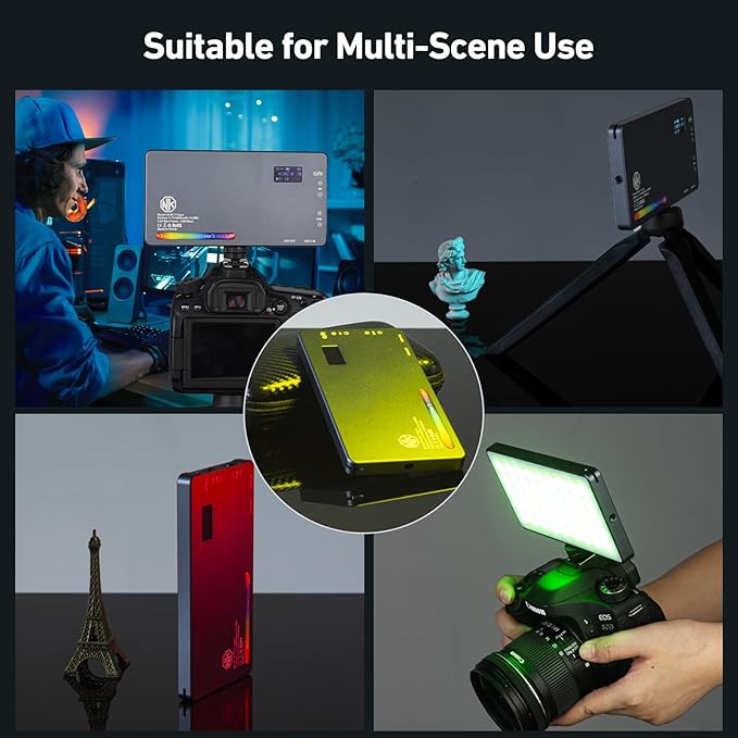 T12 Pro RGB Video Light,12W Portable LED Camera Light with 2500-8000K, 4000mAh Rechargeable Battery, 21 Effects, CRI 96+, for Studio Photography, Vlogging, Streaming, Selfie Video and Phone Recording
