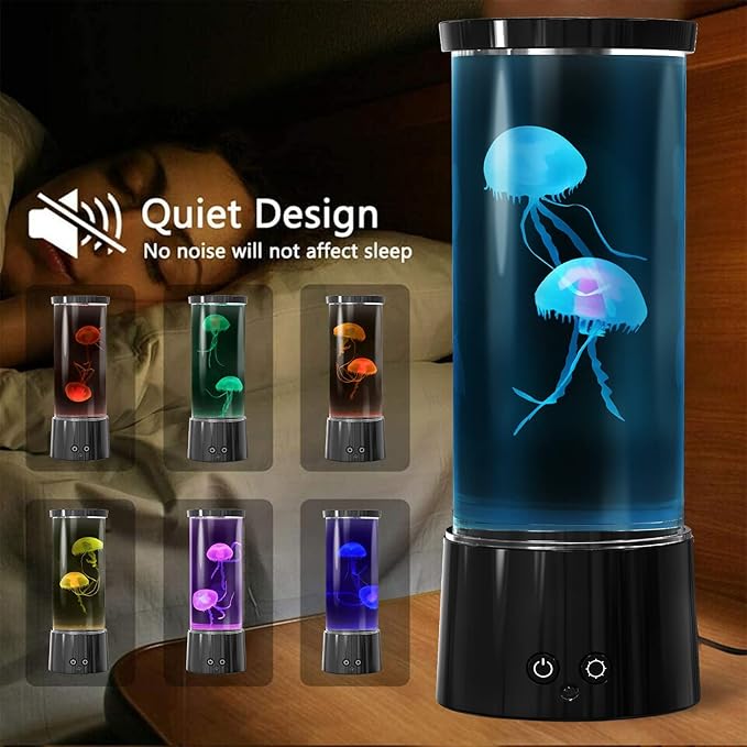 Jellyfish Lamp, LED Jellyfish Tank Table Lamp with Remote Control,17 Color Changing Dimmable Aquarium Night Light for Home Decor & Christmas Birthday Gifts