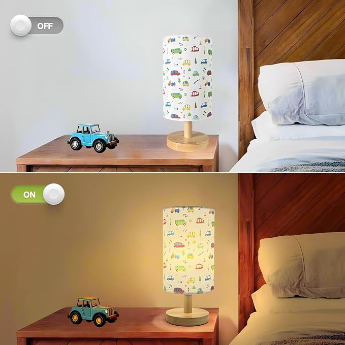 Kids Table Lamp for Bedroom Boys LED Desk Lamps for Kids Room Car Lamp | 3 Color Modes Cute Nightstand Night Light with Cartoon Design Bedside Lamp for Living Room Nursery Decor Car Gift for Boys