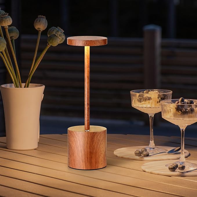 Cordless Table Lamp Rechargeable,Battery Powered LED Outdoor Table Light | SAKRINGT 3 Color Stepless Dimming,72Hrs Long Lasting Battery Operated,Portable Waterproof Touch for Patio Restaurant Dining