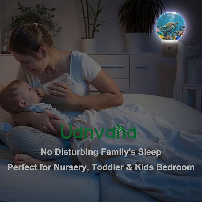Turtle Night Light Ocean Wildlife Animal Sea Turtle Night Lights Plug into Wall 0.5W LED Lighting Auto on/Off for Hallway Stairway Kitchen Home Indoor Plug Wall Light