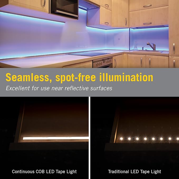 Armacost Lighting RibbonFlex Pro 24V COB LED Strip Light Tape RGB+W, 300 Lumens/Ft, 10M 177730