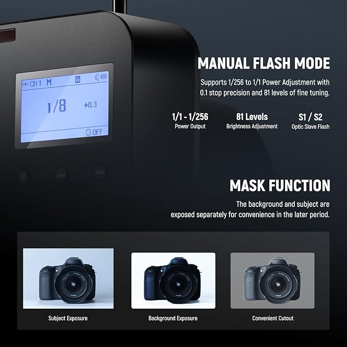 NEEWER Q4 400Ws 2.4G TTL Outdoor Studio Flash Strobe (New Look),1/8000 HSS 2800mAh Battery Powered Photography Monolight Speedlite 30W Modeling Lamp/400 Full Power Flash/0.01-1.2s Recycle/Bowens Mount