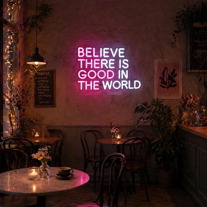 Positive Neon Lights Signs Neon Sign Led Sign Light for Wall Decor | Blieve There Is Good Neon Sign for Room Decor,Positive Decoration,Motivational Wall Decor,Gift,5V USB Powered