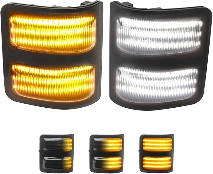 RUXIFEY Sequential Switchback Side Mirror Marker Lights 3-Row LED Turn Signals Compatible with Ford F250 F350 F450 Super Duty 2008-2016