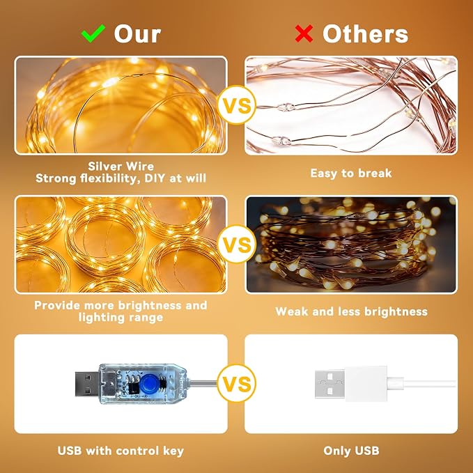 300LED Fairy Curtain Lights 9.8ft x 9.8ft LED Dimmable Twinkle Lights | with Remote and Timer USB Plug in 8 Modes String Lights for Bedroom Indoor Outdoor Party Christmas Decor, Warm White