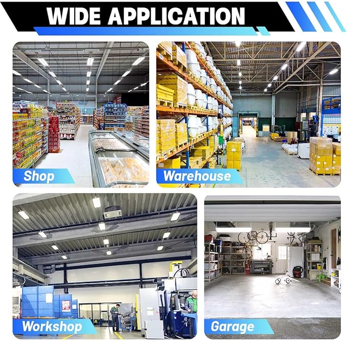 Allsmartlife LED Linear High Bay Light 2-Pack, 150W 20250LM 0-10V Dimmable 5000K Daylight, Adjustable Tilt Hanging LED High Bay Shop Lighting Fixtures for Garage Warehouse Workshop, ETL