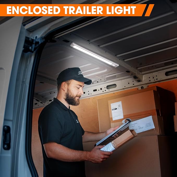 12V LED Light Strip, Enclosed Trailer Light, 12 Volt Lights, 12v LED Strip for RV Interior, Strip Lights for Cargo Trailer, Truck, Van, Shed, RV(8Pack, 4000K, Silver)