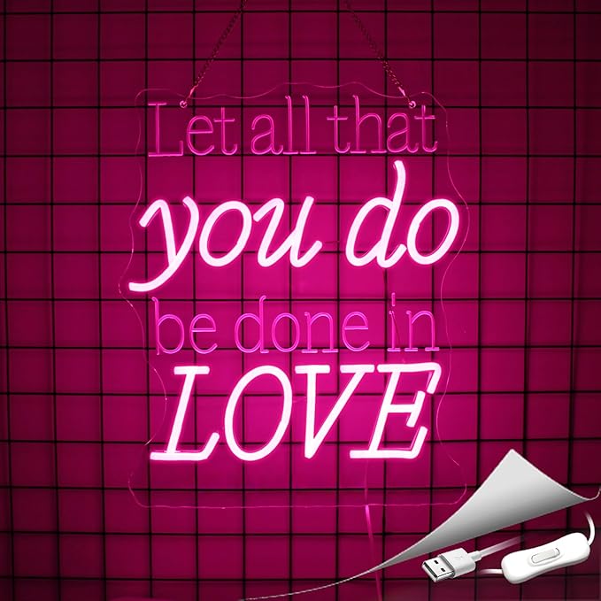 Whfobfe Neon Sign Led Neon Lights Signs for Wall Decor USB Powered Led for Room Decoration (You Do Love)