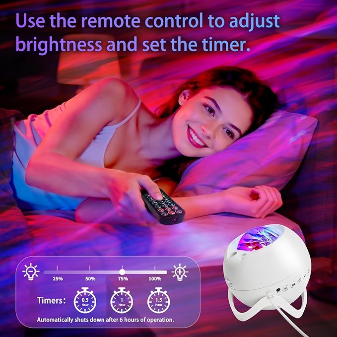 Galaxy Projector for Bedroom, Star Projector, White Noise with Bluetooth Speaker, Timer, Night Light,for Party, Living Room Decoration