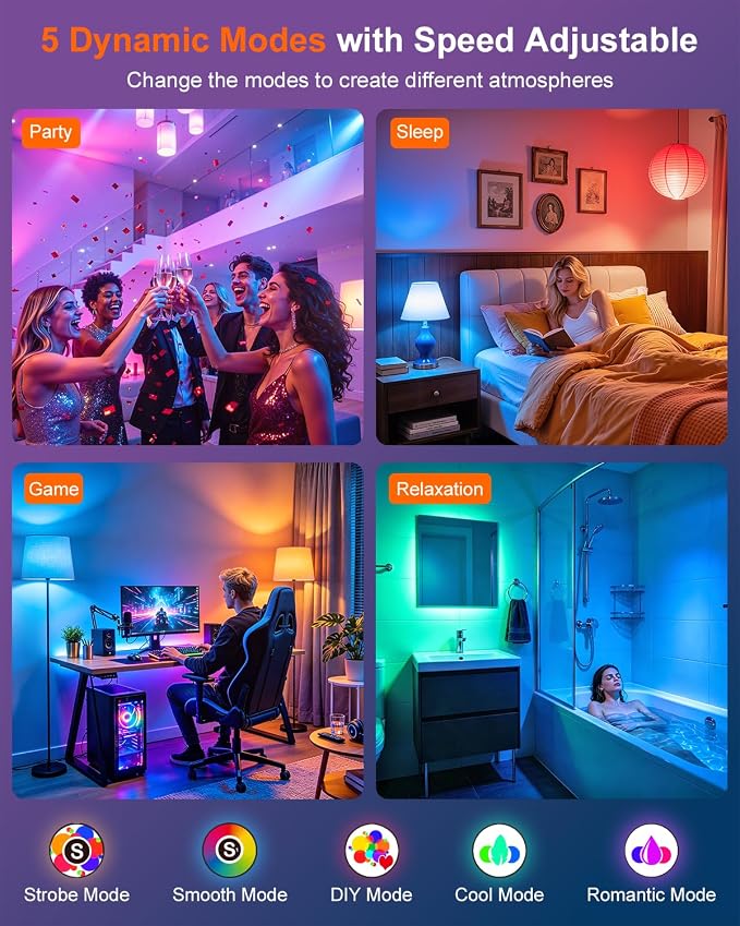DUSKTEC Color Changing Light Bulb, LED Light Bulbs 100 Watt Equivalent with Remote Control, 9 RGB Colors & 3CCT, DIY/Timer/Sleep Mode,12W, 1300 Lumens, A19 E26 Lightbulbs for Home (1 Pack)