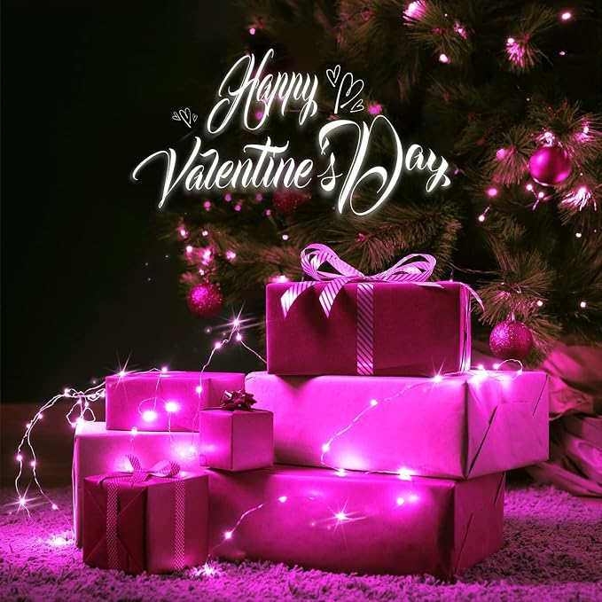 JMEXSUSS 2 Pack Pink Fairy Lights Battery Operated, Total 400 LED 132ft | with Remote, Timer, 8 Modes Christmas Twinkle String Lights for Bedroom Christmas Valentine's Day Indoor Birthday Party Decor
