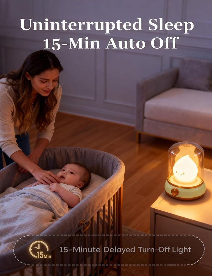 Cute Flame Kids Night Light, Rechargeable Lamp, Timer, Cozy Gift | Battery Night Light, Dimmable, kerosene Lamp, Desk Lamp Cute, Bedside Light, Portable, Kids Lantern, Nursery lamp, Ghost