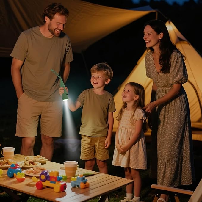 Kids Silicone Flashlight, Dimmable Flashlight for Toddlers Kids Boys Girls, Rechargeable Hanging Night Light for Camping, Night Walks and Home Use, Fun Animal Themed Portable Torch