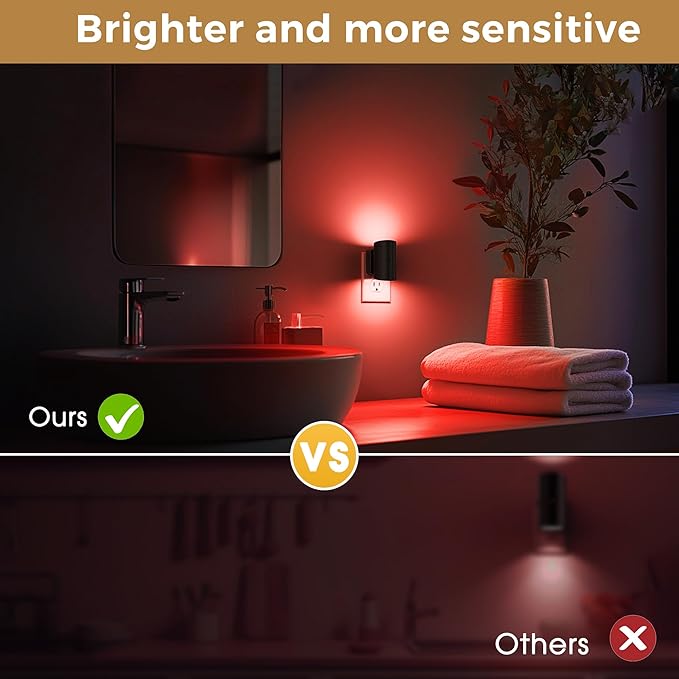 L LOHAS LED Night Light, 2 Pack,10-Color Changing Night Light for Kids,180° Rotatable Plug RGB Nightlight, LED Plug in Wall Light with Dusk to Dawn Sensor for Bathroom Decor, Children Room, Gift
