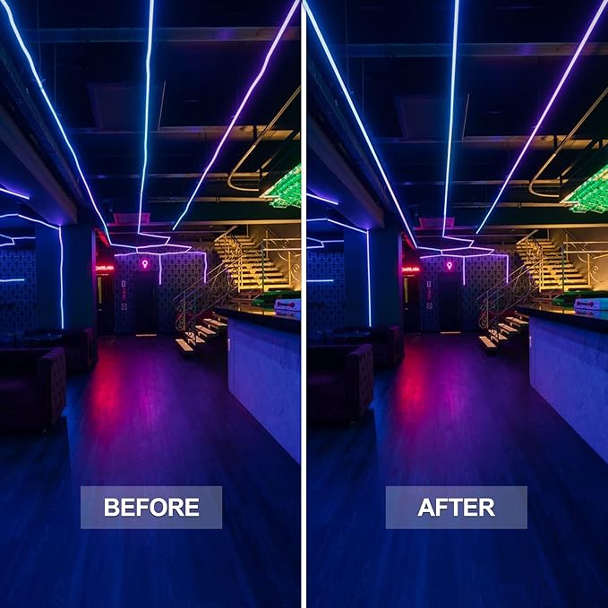 GZBtech 6 Pack Neon Rope Light Aluminum Channels, U-Shape Track Mounting Channels Mounting Bracket for 8mm*16mm LED Neon Strip Lights