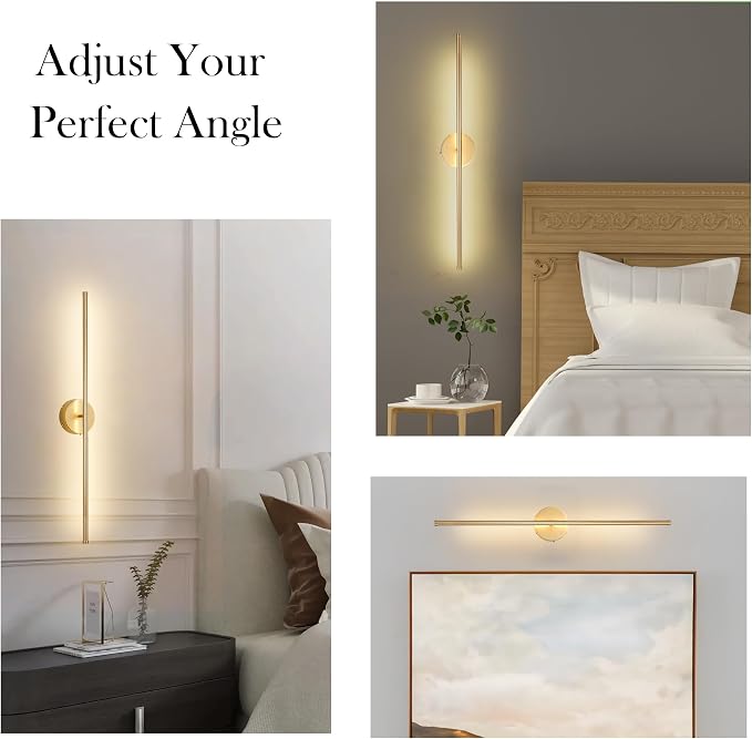 KARTOOSH Battery Operated Wall Sconces Set of Two Wireless Wall Lights | Rechargeable Wall Sconce with Remote 350°Rotate Dimmable 3000K LED Wall Lamp for Living Room, Bedroom