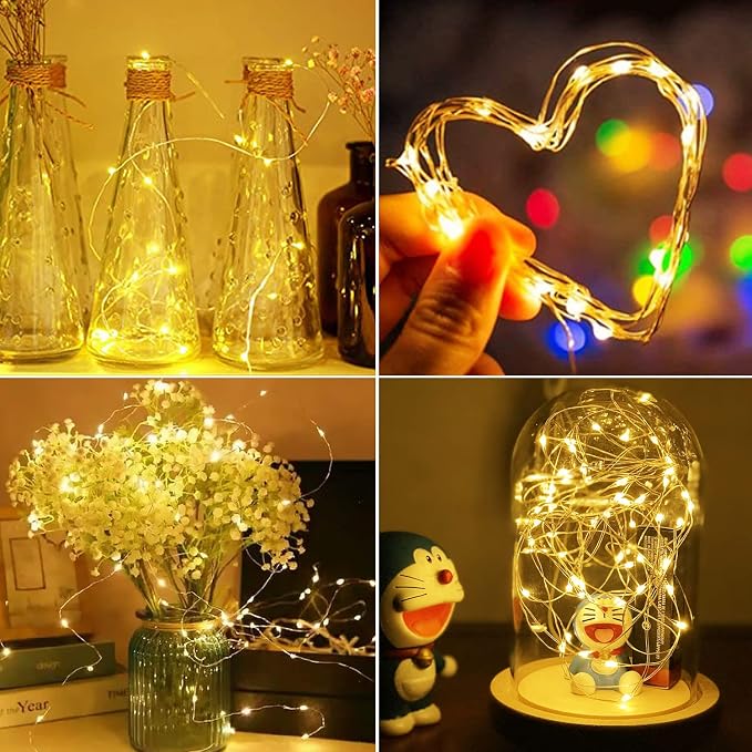 btfarm 3 Pack Fairy Lights Battery Operated Twinkle Lights with 3 Modes | 7Ft 20 Led String Light, Waterproof Bulk Small Mini Silver Wire for Christmas Mason Jars Wedding Table Centerpiece,Warm White