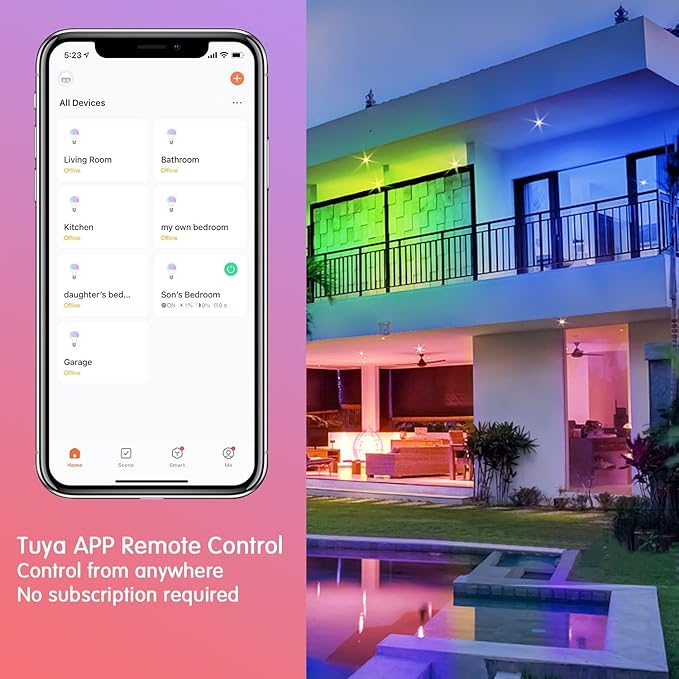 DAYBETTER Smart Light Bulbs, Alexa Light Bulb, WiFi Light Bulbs, RGBCW Color Changing Light Bulb A19 9W 800LM, Smart Bulbs That Work with Alexa & Google Assistant, Music Sync, No Hub Required, 6 Pack