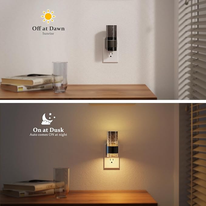 JandCase Night Lights Plug into Wall | Automatic LED Night Light with 0-100LM Dimmable, 3000K Plug in Night Lights, Auto Light Sensor, for Bathroom Hallway Decor